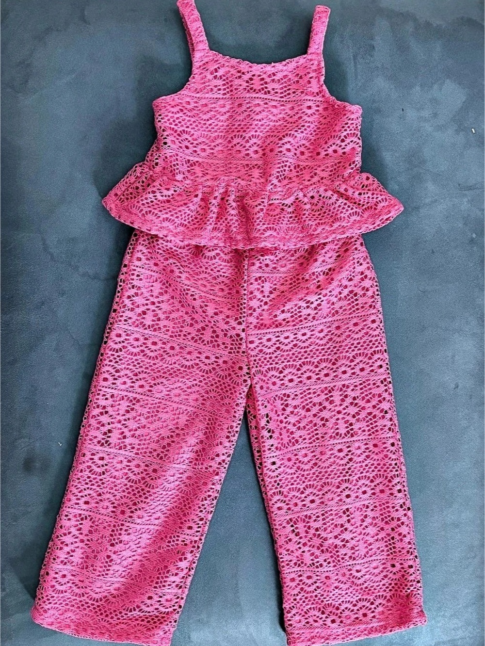 Btween Girls Hot Pink Crochet Lace 2-Piece Set 3T
